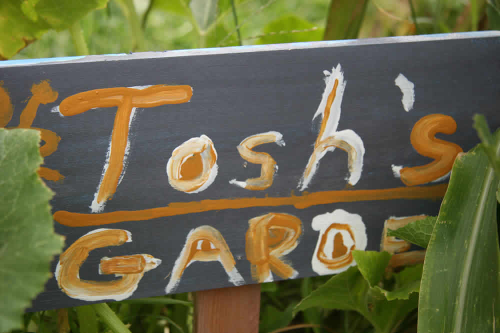 Tosh's garden sign