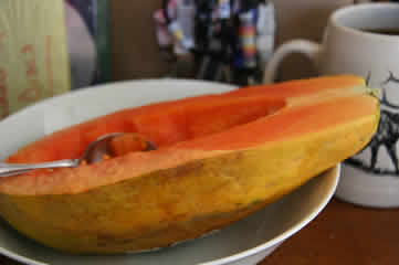 Papaya and coffee