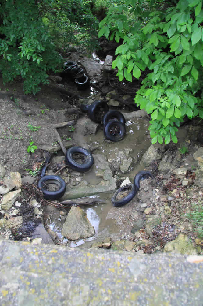 Baldwin Bridge stream and tires