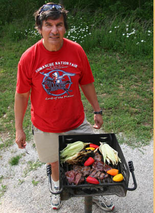 Josh grills elk steaks