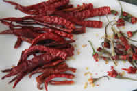 Cut stems from chilies